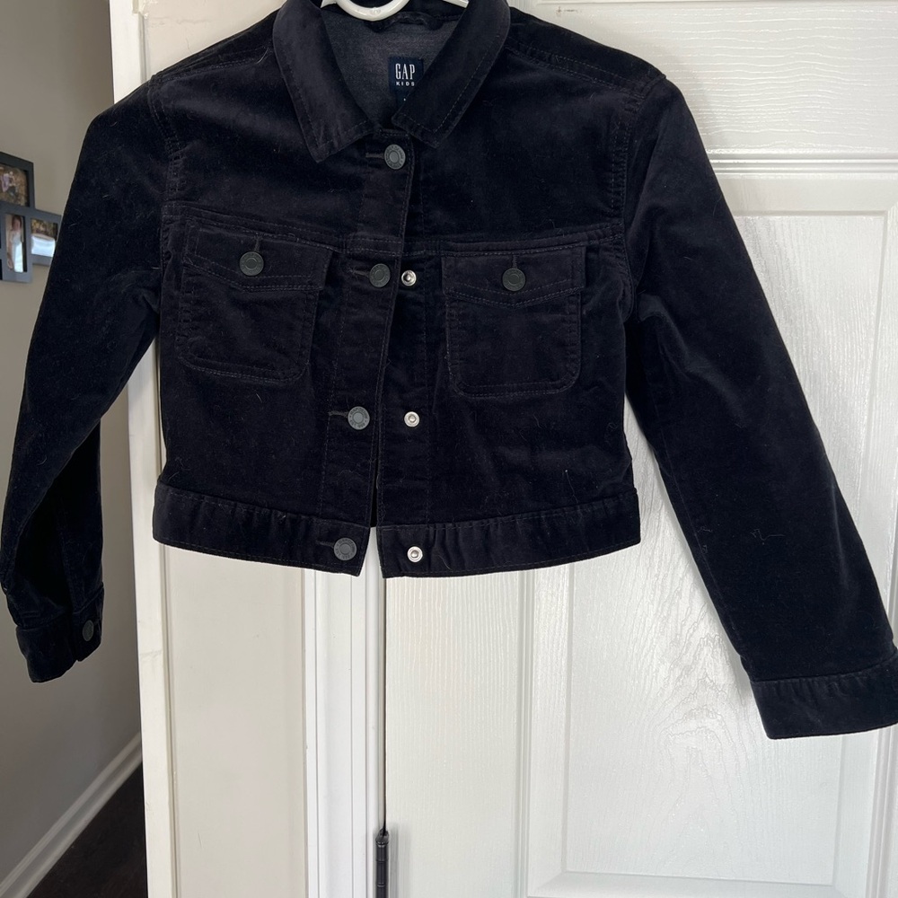 GAP Kids Black Soft Suede like Denim Jacket